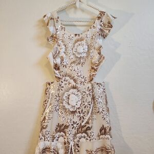 Hello Molly White and Gold Sequin Mini Dress